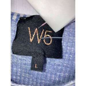 Large Anthropologie W5 White and Blue Striped Top